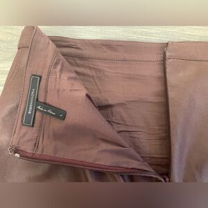 Dark Red leather mini skirt